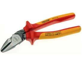 Bidetang LAUS EVO 180mm fra Wareco med røde og gule håndtag, der viser mærke og VDE-godkendelse.