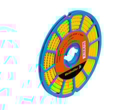 Weidmüller CLI C ledningsmærke Y gul på spole, med 500 stk mærker til ledninger fra 2,5-4,0mm².