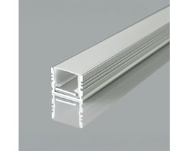 V-TAC VT-71005 monteringssæt i sølvfarvet aluminium med integreret diffuser, 2000mm langt.