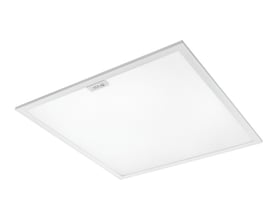 SG Armaturen Sense Pro Connect 600x600 loftlampe med integreret trådløs sensor, hvid ramme, på hvid baggrund.