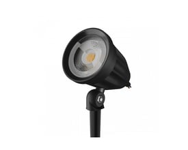 Sort SpectrumLED FLORI Ligero 6W havelampe med rundt lampehoved, justerbart led og spyd.