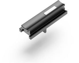 Opple magnetisk endekappe til Tallinn-armaturer, aflang og mørkegrå med en lys rektangulær detalje på oversiden.