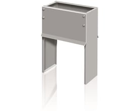 ABB Mark-S 73 fundament til nedgravning af SDC 73 teknikskabe, fremstillet i galvaniseret stål med 100mm over jordhøjde.