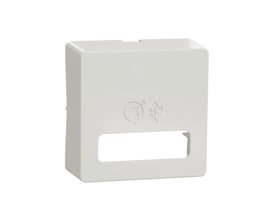 Lauritz Knudsen LK Fuga afdækning i lysegrå til USB A+C hurtiglader, 1 modul, med tydelige symboler for lynopladning og USB.