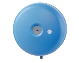 IMI Pneumatex Statico SD ekspansionsbeholder på 80 liter i blå stål med en central ventilationsstud og et gevindstykke i bunden.