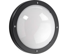 SG Armaturen Vægarmatur Primo 1100 LED i sort med hvid lysende diffusor, vist fra en let vinkel på en mørk baggrund.