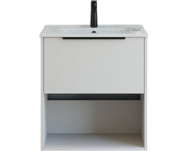 Dansani Mido+ Classic møbelpakke i sand mat med 61 cm bredde og en skuffe med integreret greb og åbent rum.