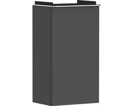 Hansgrohe Xelu Q vaskeskab i mat diamantgrå, visende venstrehængt låge og slanke dimensioner på 340x245x605mm.