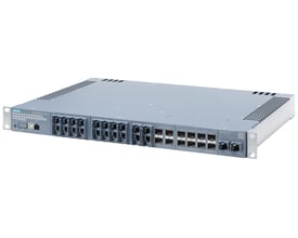Siemens SCALANCE XR322-12 managed layer 2 IE-switch med 20 RJ45-porte og 12 SFP/SFP+-porte i 19" rack-format.