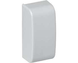 Schneider Electric OptiLine Mini endestykke i hvid, designet til 60 x 25 mm kabelbakker og fremstillet af halogenfri plast.