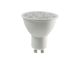 V-TAC 6W LED spot med GU10 fatning og 10 graders spredning, vist på hvid baggrund.