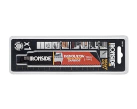 Ironside bajonetsavklinge HD DEMO med hårdmetalstænder, 228 mm og 7 TPI, vist i emballage.