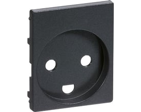 Lauritz Knudsen FUGA afdækning til IHC Wireless stikkontakt i koksgrå, 1½ modul med dansk jord.