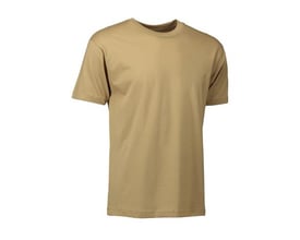 ID Identity T-TIME® T-shirt i sandfarve, størrelse 3XL, med rund hals og korte ærmer, isoleret på hvid baggrund.