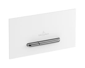 Villeroy & Boch 9221 Viconnect E300 vægtryk med hvid betjeningsplade og todelt kromknap til dobbeltskyl.