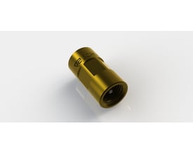 Digital rendering af JCH 1/2" kontraventil type 2190 i messing, der viser JCH logo og ventilens cylindriske form.