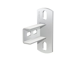 Flamco RZ-H galvaniseret skinneflange, 90/130x50 mm, med to monteringshuller og et U-formet beslag, perfekt til R0-4 skinner.