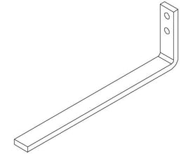 Cubic skinneforbindelse 3 L1:8P (type 0766-0183, FB240736T) i en L-formet profil med to monteringshuller.