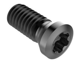 Nærbillede af Seco Tools skrue C03509-T10P med sort finish, viser det indvendige torx-drev og gevinddetaljer.