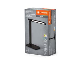 Ledvance Office Line Desk Banker skrivebordslampe i sort emballage med billede af lampen og specifikationer som 17W, 780lm og justerbar CCT.