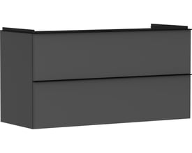 Hansgrohe Xelu Q vaskeskab i mat diama med to skuffer, væghængt og med integreret greb.