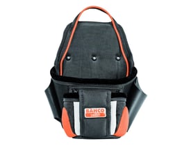 Bahco værktøjslomme 4750-2PP vist bagfra, med ergonomisk design og orange kontrastdetaljer.