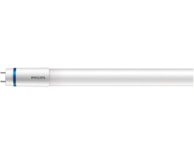 Philips MASTER LED-lysrør T8 på 1500 mm set fra siden med hvidt rør, blå detalje og synlige stikben.