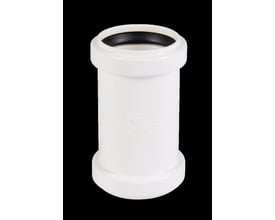 Tættere visning af en Ostendorf 50mm HTP dobbeltmuffe med logo og specifikationer trykt på siden.