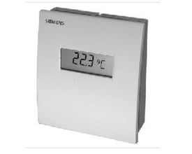 Siemens QAA2061D rumføler med display, der viser 22.3 grader Celsius, hvid firkantet enhed.