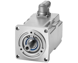 Siemens Simotics S-1FK2 HD servomotor med M0 = 0,64 Nm, cylindrisk aksel og drejelig stik på hvid baggrund.