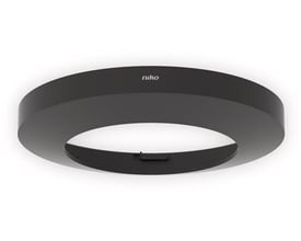 Niko afdækningsring i sort til planforsænkede P4xLR og M4xLR sensorer, med NIKO logo diskret trykt.