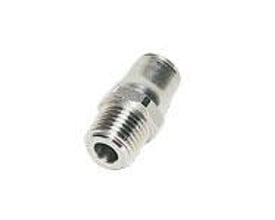 Legris RF lige union fra Parker, 6 mm udvendig diameter og 1/8" NPT gevind i rustfrit stål 316L.