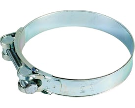 Elgalvaniseret Pari spændebånd til 56-59 mm slanger med en båndbredde på 22 mm og M6 gevindbolt.