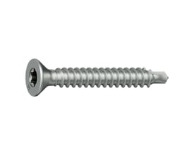 EJOT DABO TKE isoleringsskrue, 4,8 x 35 mm, med sølvfarvet, bredt hoved, groft gevind og TX25-kærv.