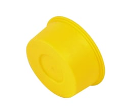 Konisk plastprop i klar gul polyethylen, type O, til indvendig/udvendig beskyttelse af rør og maskindele.