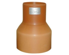 H.L. Muffer krympemuffe i PVC, 160/238 mm, med påtrykt etikette og klar til montering på 150mm betonrør.