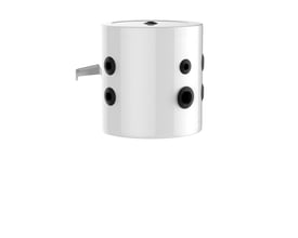 KN Mini HC 45l buffertank i hvid, væghængt model, med flere sorte tilslutningsstudser og isolering.