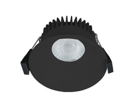 Nordlux Albric indbygningsspot i sort aluminium med en rund form og 83 mm hulmål.