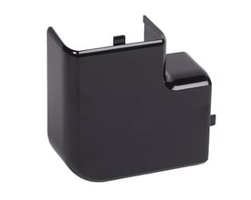 Legrand DLP fladvinkel 90° i sort plast, dimensioner 50x80 mm, designet til kabelstyringssystemer.