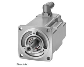 Siemens Simotics S-1FK2 HD servo motor med IP64 beskyttelse og 19mm aksel, vist fra fronten med en hvid baggrund.