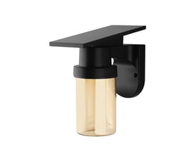 V-TAC Vt-11148cct LED væglampe med sort finish og gyldent glas, vist isoleret mod hvid baggrund.