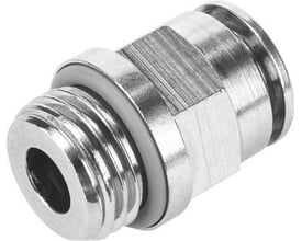 Festo lige push-in forskruning NPQH-D-G18-Q4-P10 i metal med G1/8 gevind og 3mm slangeindgang.