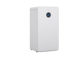 Bosch Compress 7800i LWF jordvarmepumpe på 3-12 kW uden varmtvandsbeholder, set skråt forfra.