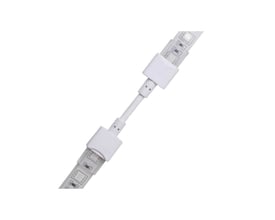 Vandtæt samler med ledning til 10mm RGB LED strips, IP68-klassificeret og 5V-24V kompatibel, vist på hvid baggrund.