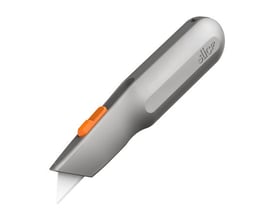 SLICE® 10490 standardkniv med ergonomisk metalgreb, orange bladskubber og et hvidt keramisk blad.