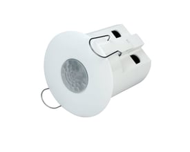 Niko tilstedeværelsessensor PIR MS8-360-1L til loftmontering, hvid med grå PIR-sensor og monteringsclips.