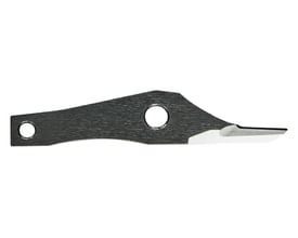 Makita centerkniv til DJS101 set bagfra, med synlig nummerering og slibekant.