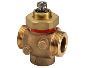 Danfoss VM2-15 2-vejs sædeventil i messing med 3/4" gevind og en Kvs værdi på 0,25 m³/h.