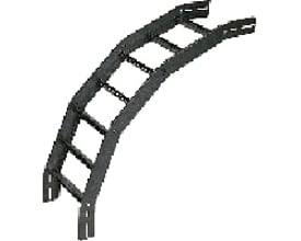 Legrand Vertikalbøjning Medium GLO-4, 500 mm bred, fremstillet af galvaniseret plade, vist mod hvid baggrund.