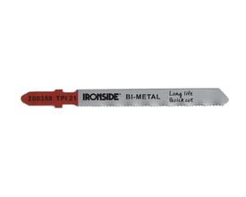 Ironside T118AF-stiksavklinge til metal, vist større med synlige tænder og markeringer på klingen.